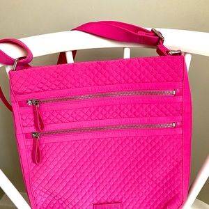 Vera Bradley iconic triple zip hipster crossbody in rose petal